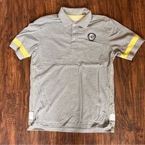 Men’s Gray Polo Horseware Ireland Cotton Large Patch‎ Quilted Back Shoulder Area